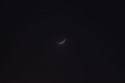 Low angle view of moon against sky at night