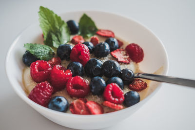 Close-up of strawberries in bowl