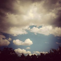 Low angle view of cloudy sky