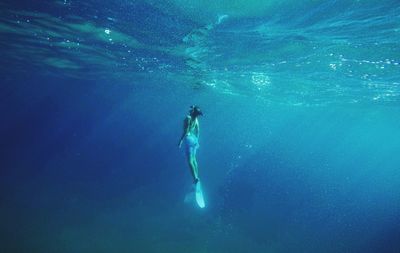 Man swimming in sea