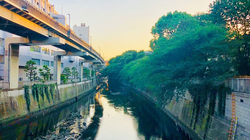 Canal amidst buildings against sky