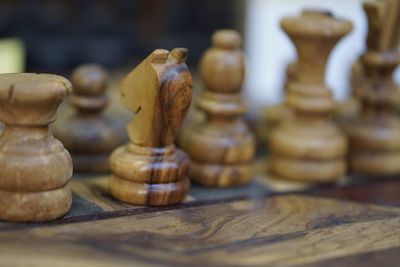 Close-up of chess pieces