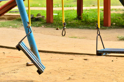 Old swing on children playground