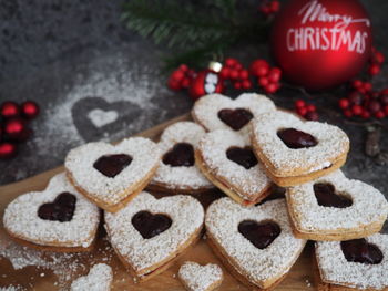 Close-up of text on cookies