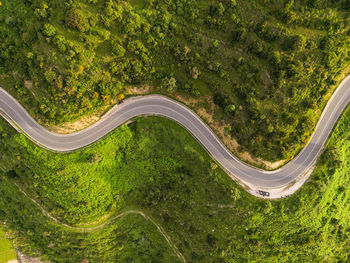 High angle view of road