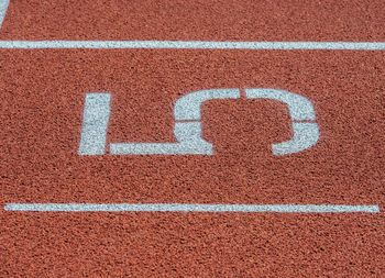 Starting line of running track