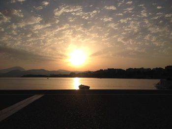 Scenic view of sunset over sea