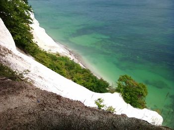 Scenic view of sea against blue sky