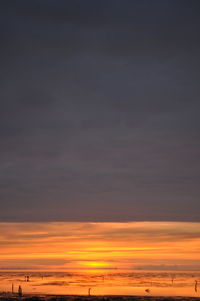 Scenic view of dramatic sky over sea