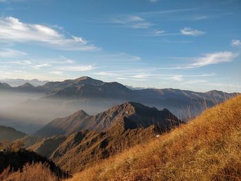 Scenic view of mountains against sky