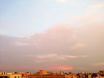 High angle shot of townscape against sky