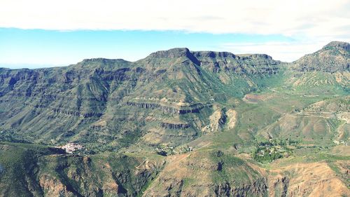 Low angle view of mountain against sky