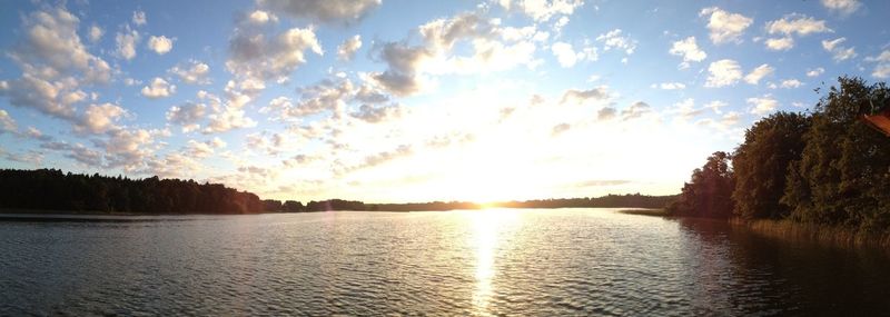 Scenic view of sunset over river