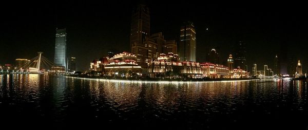 Illuminated city at night