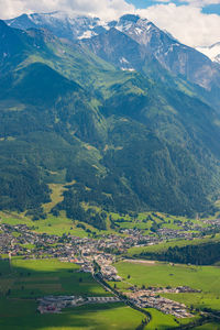 Scenic view of landscape and mountains