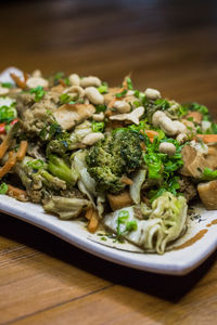 Close-up of meal served in plate