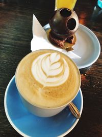 Coffee cup on table