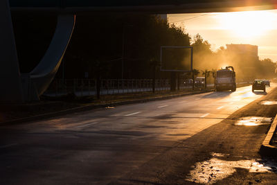 Road against sky at sunset