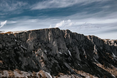 Panoramic view of rock formations against sky