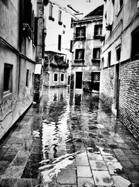 Narrow canal along buildings