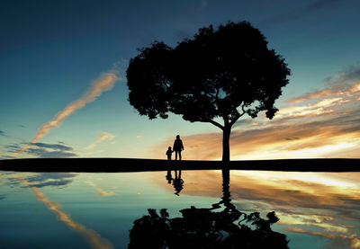 Silhouette of trees at sunset
