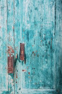 Close-up of blue door