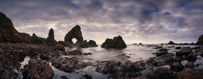 This sea arch is located at crohy head on the north west coast of ireland in county donegal.