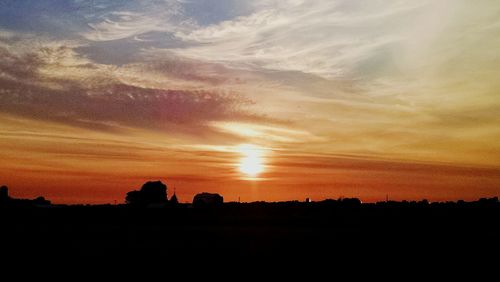 Silhouette of landscape at sunset