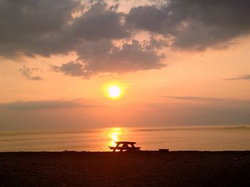 Scenic view of sea at sunset