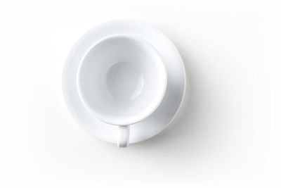 Directly above shot of coffee on white background