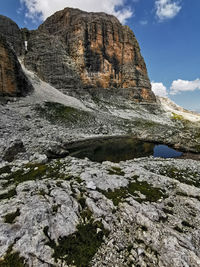 Little lake in the sella group, dolomites