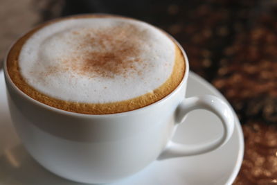 Close-up of coffee on table