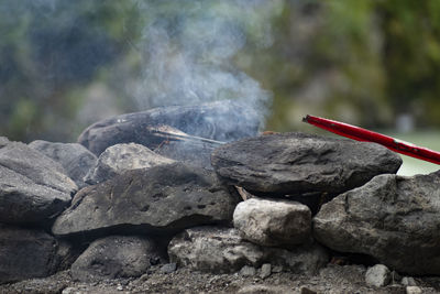 Close-up of stones on rock