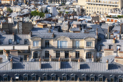 Paris traditional architecture and houses viewed from above. taken from arc de triomph in paris