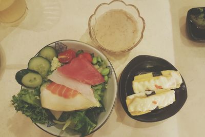 Close-up of meal served on plate