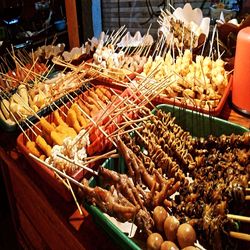 High angle view of vegetables in market