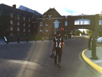 People riding bicycle in city