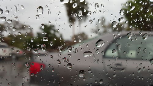 Full frame shot of wet glass window