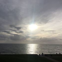 Scenic view of sea at sunset