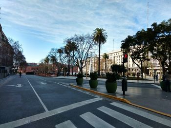 View of city street against sky