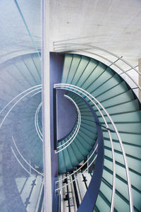 High angle view of spiral staircase