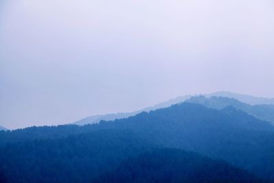 Scenic view of mountains against clear sky