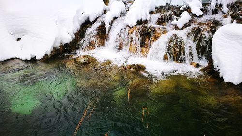 Close-up of frozen river