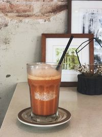 Close-up of coffee on table