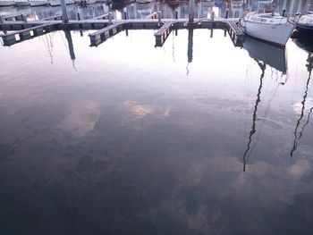 Reflection of built structure in water