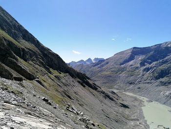 Scenic view of mountains against clear sky