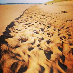 Close-up of sand on beach
