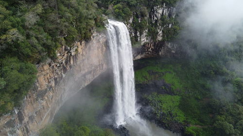 Scenic view of waterfall