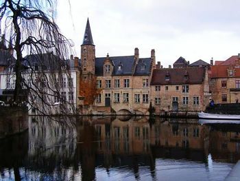 Buildings by canal