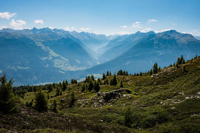 Scenic view of mountains against sky